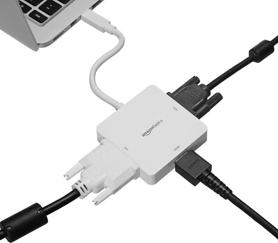 Amazon Basics Mini DisplayPort to HDMI/DVI/VGA Adapter White