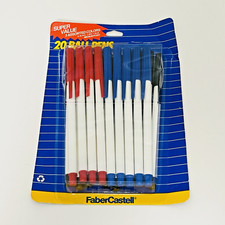 Faber Castell Pen Red Blue Black 19 Pcs Made in USA Vtg *OPEN PACKAGE SEE PHOTOS