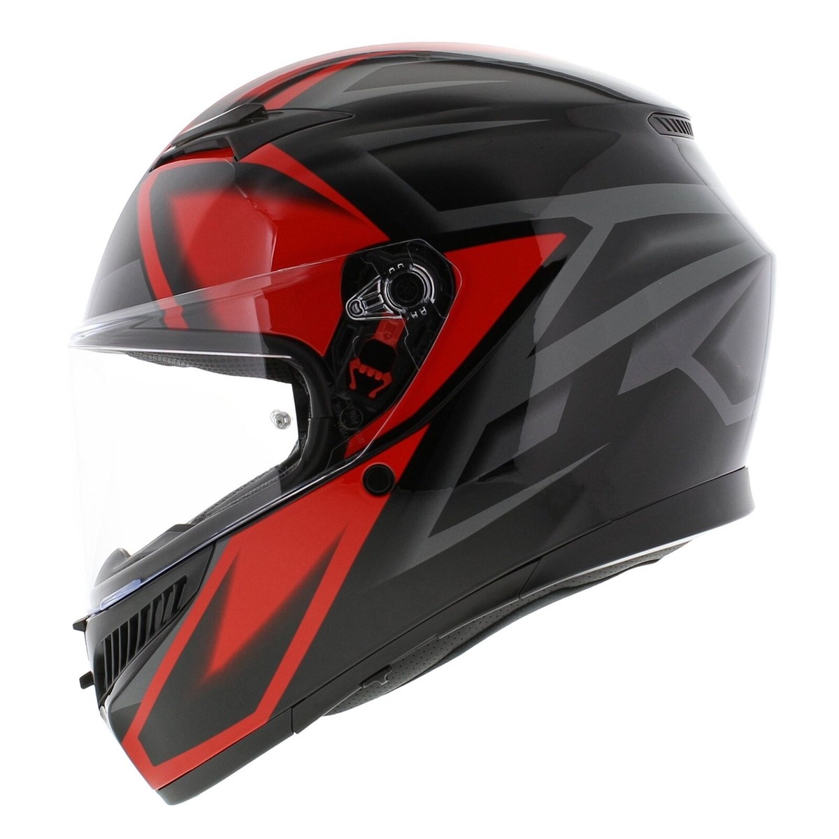 AGV K3 Compound Black Red Motorcycle Helmet, Pinlock ECE2206 Fast