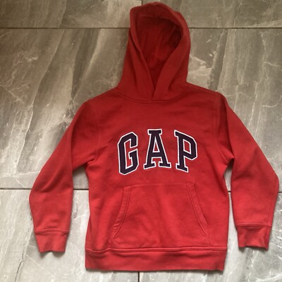 Gap Kinder Sweatshirt Kinder Jugend Medium Alter 8-9 rot Kapuze Oberteil Logo Freizeit Hoodie