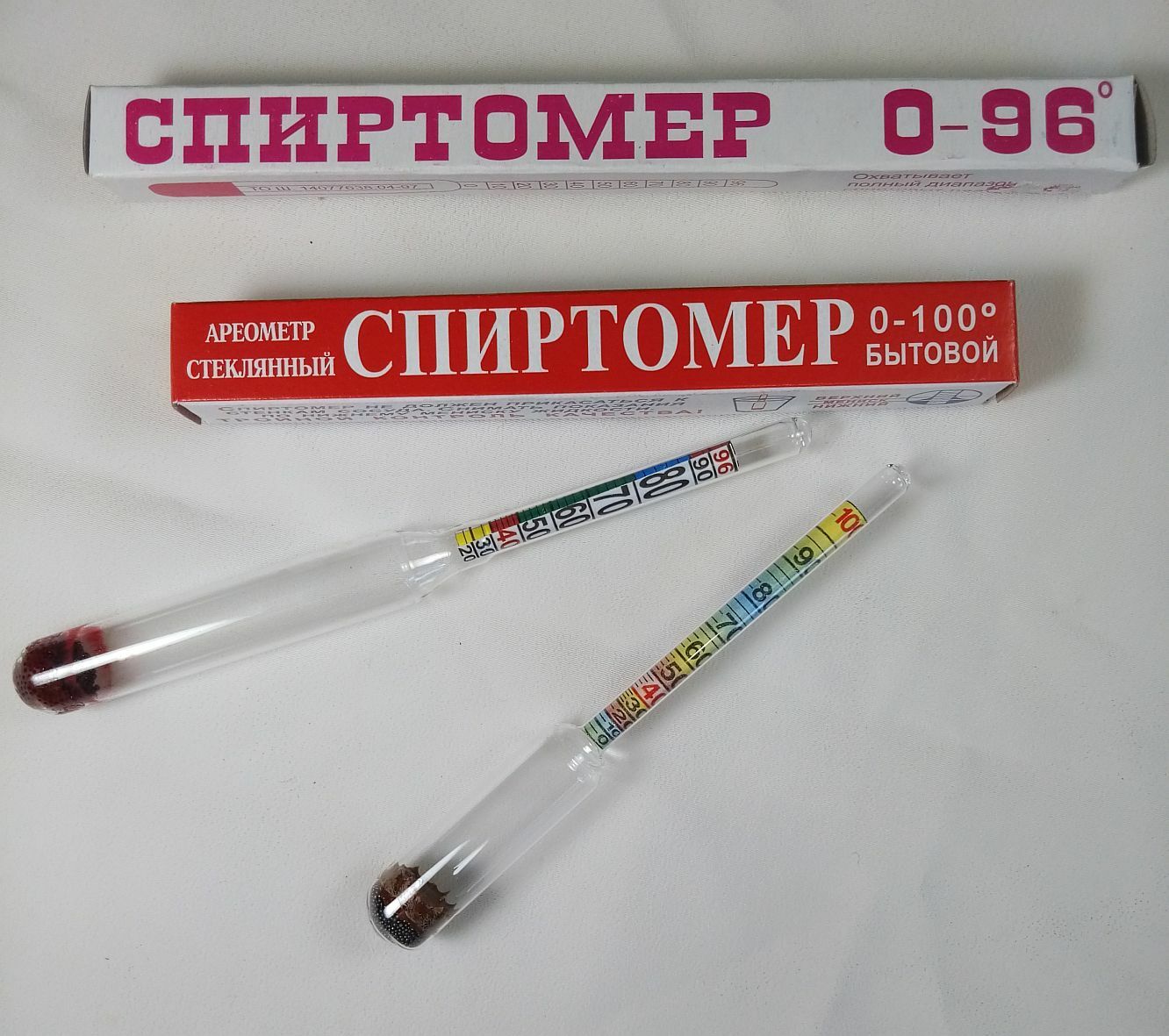 Set 2 0-96-100% Alcohol Hydrometer Whiskey Moonshine Distilled Spirits Liqueur