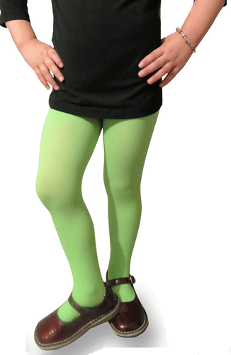 Girls Colored Tights Costume Dance Tights Lime Green - Picture 1 of 2