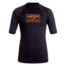 Viper Surfing Fins Short-Sleeve Rashguard-BK/OR-XS