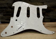 White Vintage Psychedelic Textured Pickguard -Fender Stratocaster - USA