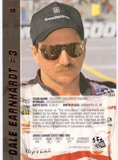 1994 Press Pass VIP Racing Complete Set #1-100 NASCAR Gordon Earnhardt Cards - Image 2 of 2