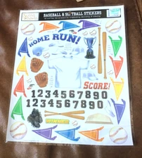 NEW 8 x 10" Creative Imaginations Sticker Neena Chawla ~  BASEBALL Sheet *