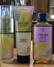 Bath & Body Works Lemon Drop Martini Mist,Body Cream,Shower Gel See Description