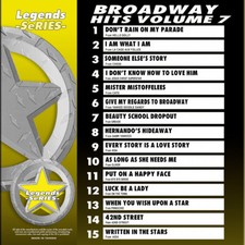 BRADWAY HITS VOL-7 LEGENDS KARAOKE CD G 17 HITS COMES NEW IN PLASTIC w/PRINT