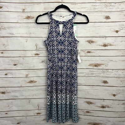 Wisp Stitch Fix Grecian Vacation Blue Patterned Cyndie Jersey Dress Size 4  NWT | eBay