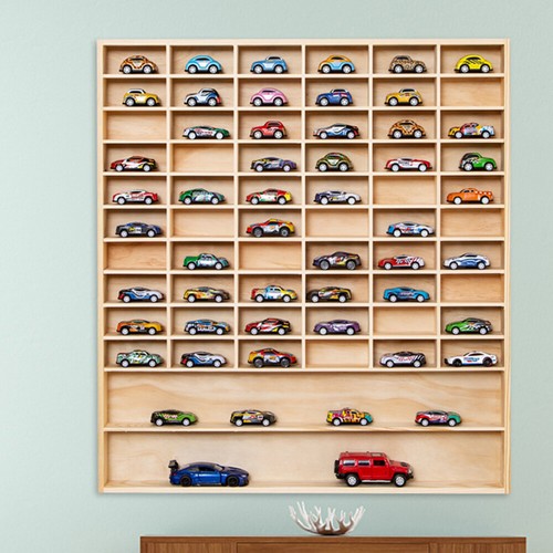 PER Hot Wheels Diecast Car Matchbox 1/64 Espositore Unità Legno Scaffale Portagiochi - Foto 2 di 15