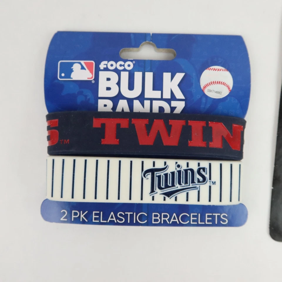 Juego de 4 piezas de tatuajes en barra peeling de los gemelos Minnesota y muñeca Foco Bulk Bandz MLB temporal Foto 2 de 4