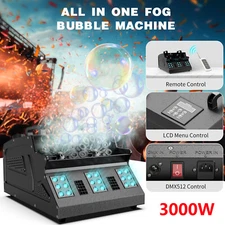 8PCS 3000W Smoke Fog Bubble Machine RGB LED Light DMX Stage Fogger Bubble Blower