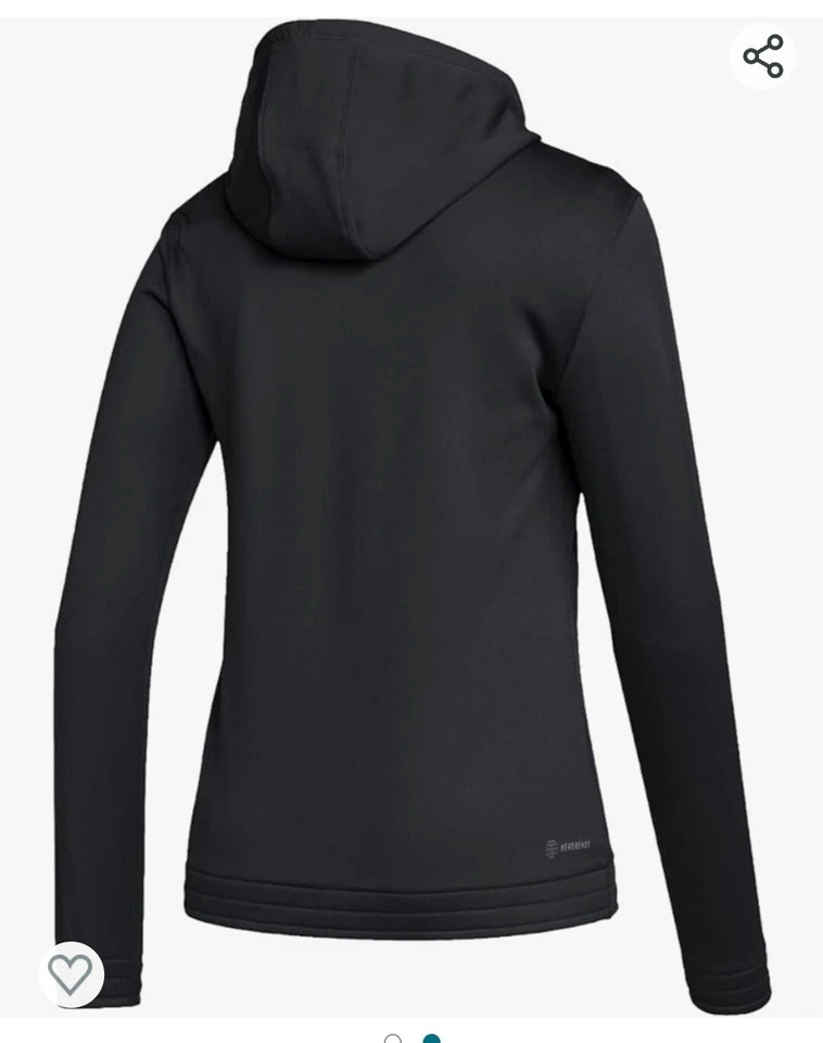 Sudadera con capucha negra Adidas Team para mujer talla L Foto 3 de 4