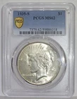 1935-S $1 Peace Dollar, Semi Key Date, PCGS MS 62 Gold Shield