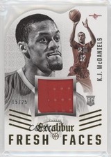 2014 Panini Excalibur Fresh Faces Die-Cut Jerseys Prime 15/25 KJ McDaniels im0