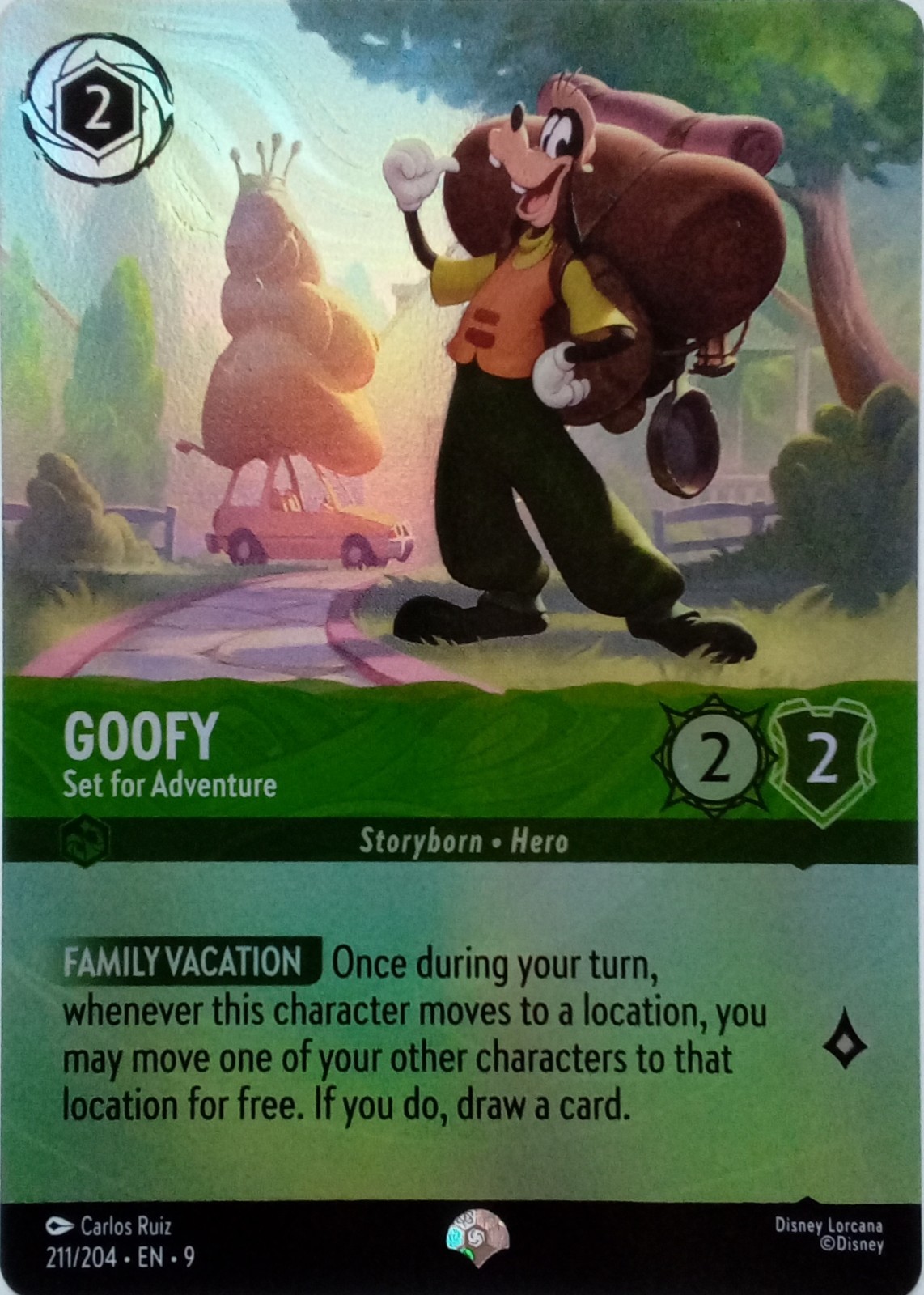 211/204 GOOFY SET FOR ADVENTURE EN9 EPIC DISNEY LORCANA CARD