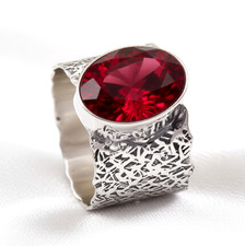 Mozambique Garnet Gemstone Handmade 925 Sterling Silver Ethnic Jewelry Ring