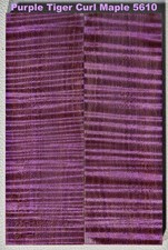 Beautiful Stabilized Purple Tiger Curl Maple scales 5610, 5 15/16" x 2 x 7/16 "