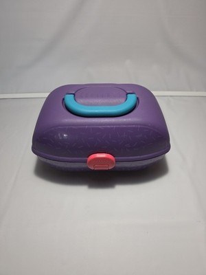 Vintage Rubbermaid Contents Makeup Case Purple Pink Blue 90s Vanity Box...