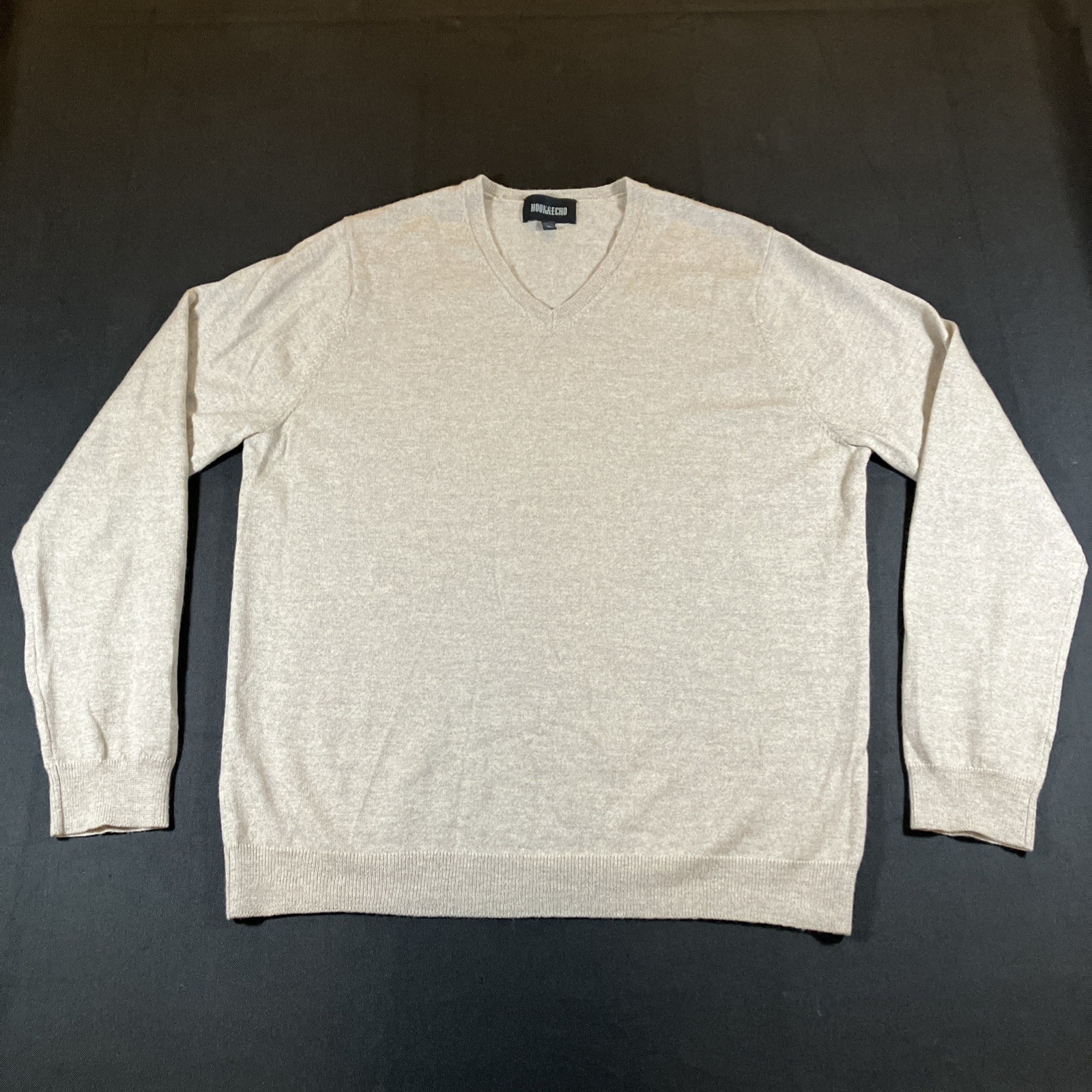 HOOK&ECHO Hook And Echo 100% wool pull over V-nec… - image 1