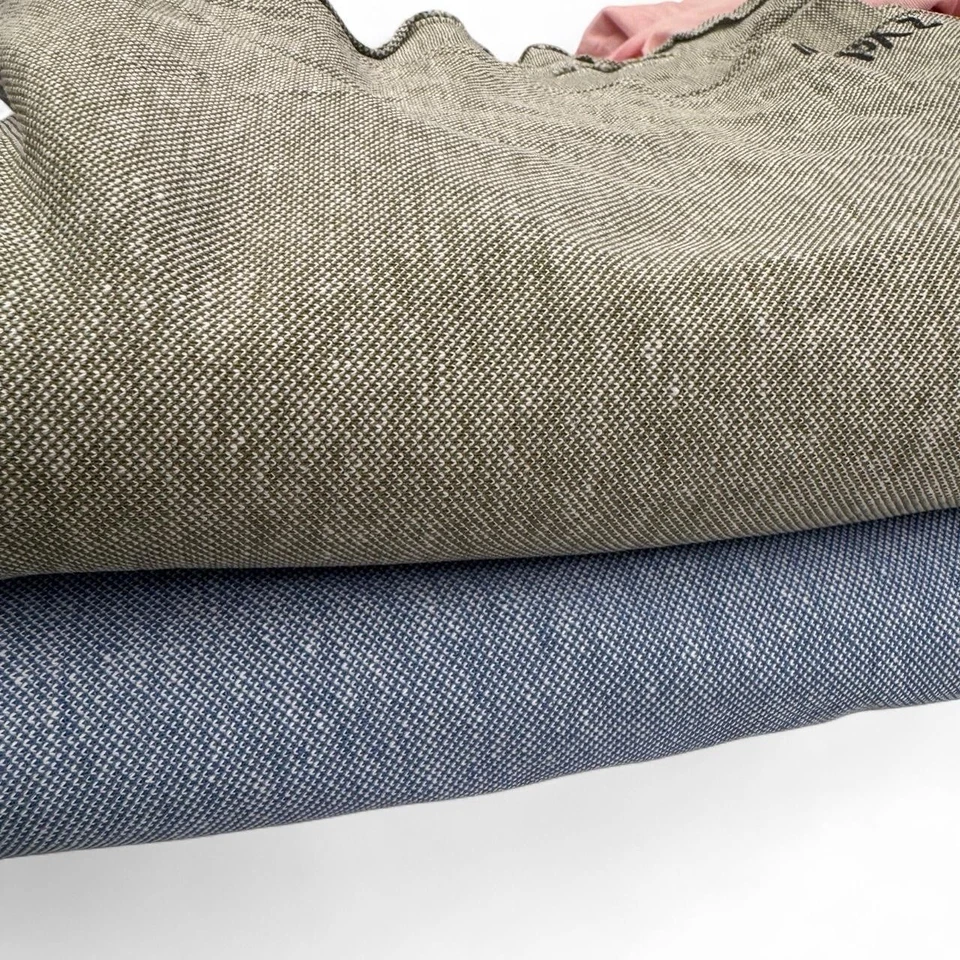 Paquete de tela tejida de algodón verde salvia y azul - 2 piezas, 2,5-3 yardas cada una Foto 2 de 4