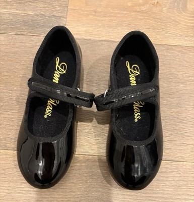 Dance Class Girl Tap Shoes Black Toddler Mary Jane Patent Leather size 9