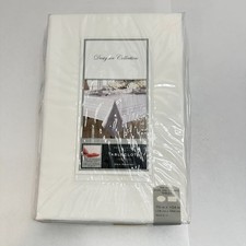 New Designer Collection 70"x 104" White Cotton Tablecloth- Fits Rectangle Oval