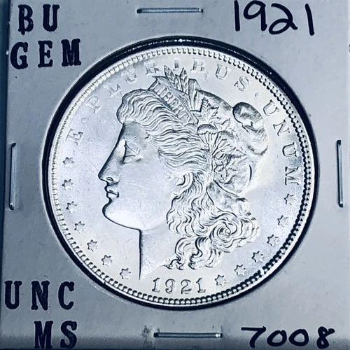1921 BU GEM MORGAN SILVER DOLLAR UNC MS+++ U.S. MINT RARE COIN 7008