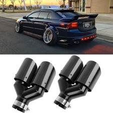 For Acura TL TLX ILX 2.5" in to Dual 4" Out Quad Exhaust Tip Pipe Carbon Fiber