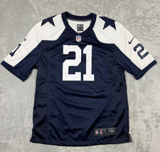 Camiseta Nike Ezekiel Elliott #21 Dallas Cowboys para hombre mediana azul marino NFL en el campo
