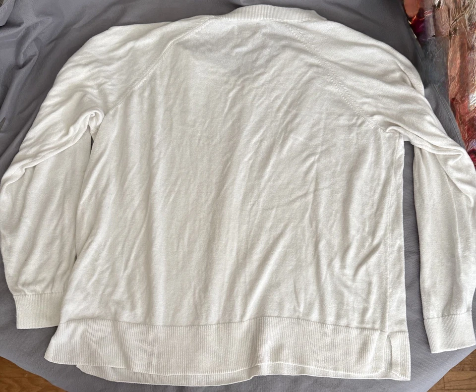 Suéter Lucky Brand Para Mujer XL Malvavisco Crema Suave Grunge Costero Abuela Foto 2 de 4