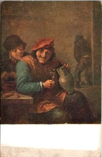 Bergamo Italy David Teniers Il Giovane Il Bevitore Art Painting Postcard