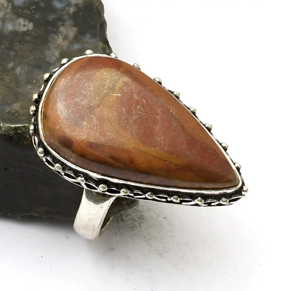 Norina Jaspis Edelstein ethnischer Ring Schmuck Geschenk für Weihnachten US-Größe - 8 AR 33170