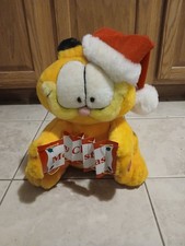 1981 Garfield 12" Large Dakin Spencer Gifts Battery Operated Christmas Plush