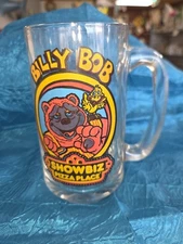 Vintage Billy Bob Show Biz Pizza Place Glass Cup Stein Mug W/ Handle 1980s
