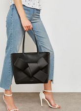 New with Tags Ted Baker ALLIIE Leather Black Bow Shopper Bag & Pouch RRP £175