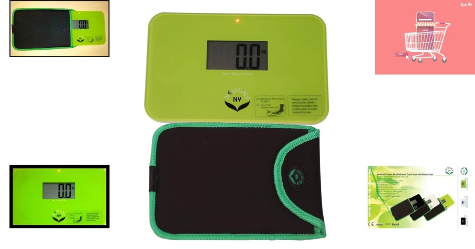 Báscula digital Super Mini con funda protectora - verde, perfecta para viajar Foto 2 de 4
