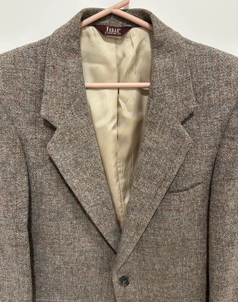 Chaqueta Abrigo Deportivo Farah Para Hombre 40R Donegal Tweed Lana Ventilada Única De Colección Años 70’s Foto 2 de 4