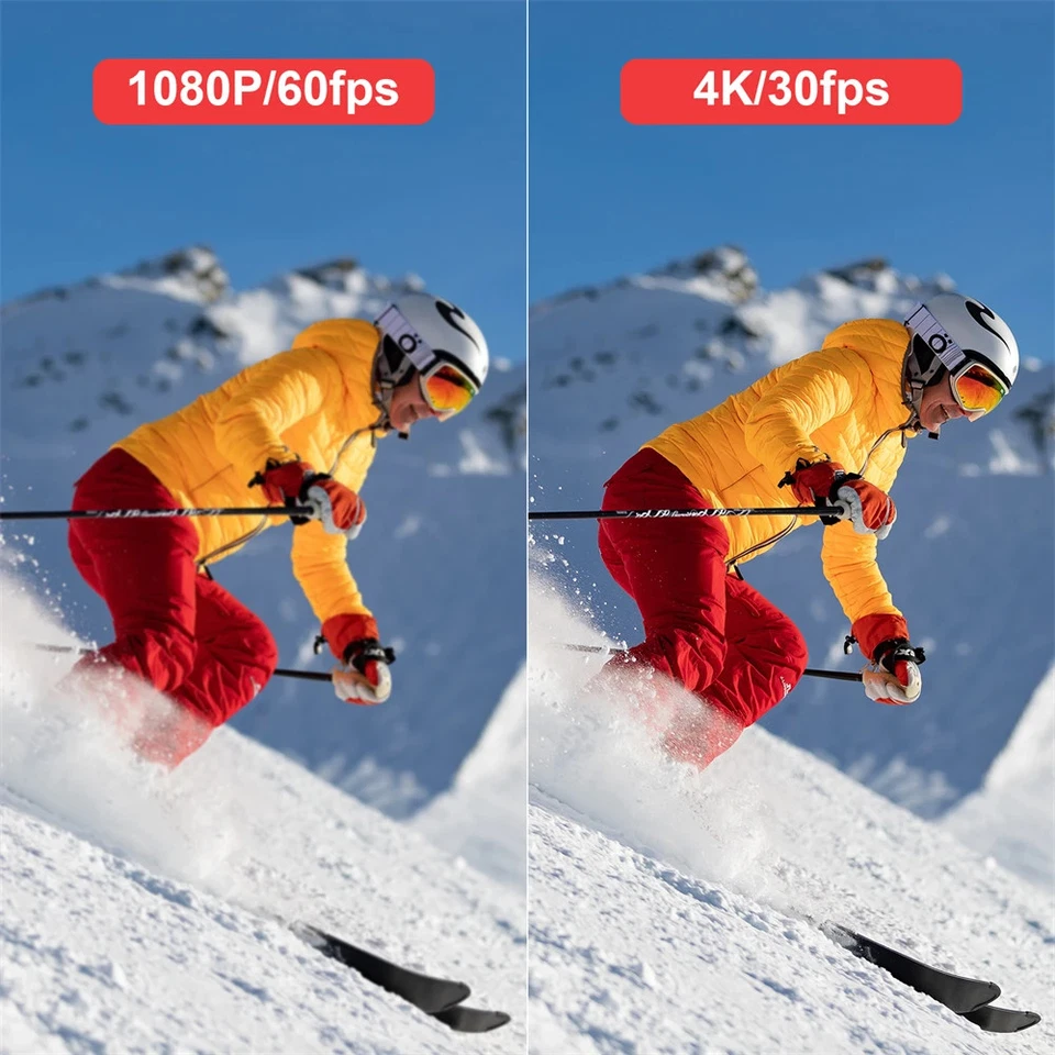 Mini Caméra d'Action Sport Cam EIS 4K@30FPS Casque Moto Vélo Trottinette Etanche - Photo 2/4