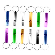 MIDELONG 12 pcs Emergency Whistle with Key Chain, Aluminum Extra Loud Safety
