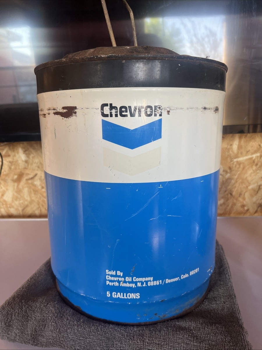Chevron Vintage 5 Gal. Oil Can, Barrel Drum | eBay