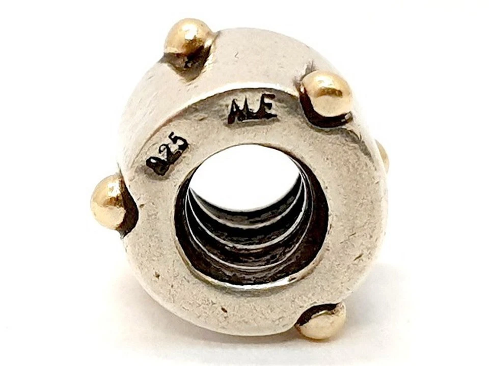 Pandora Bicolor Charm Drum Sterling Silber 925 und 14K 585 Gold Trommel - Bild 2 von 2