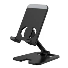 Meliya Foldable Aluminum Adjustable Cell Phone Stand Holder for Desk Silver