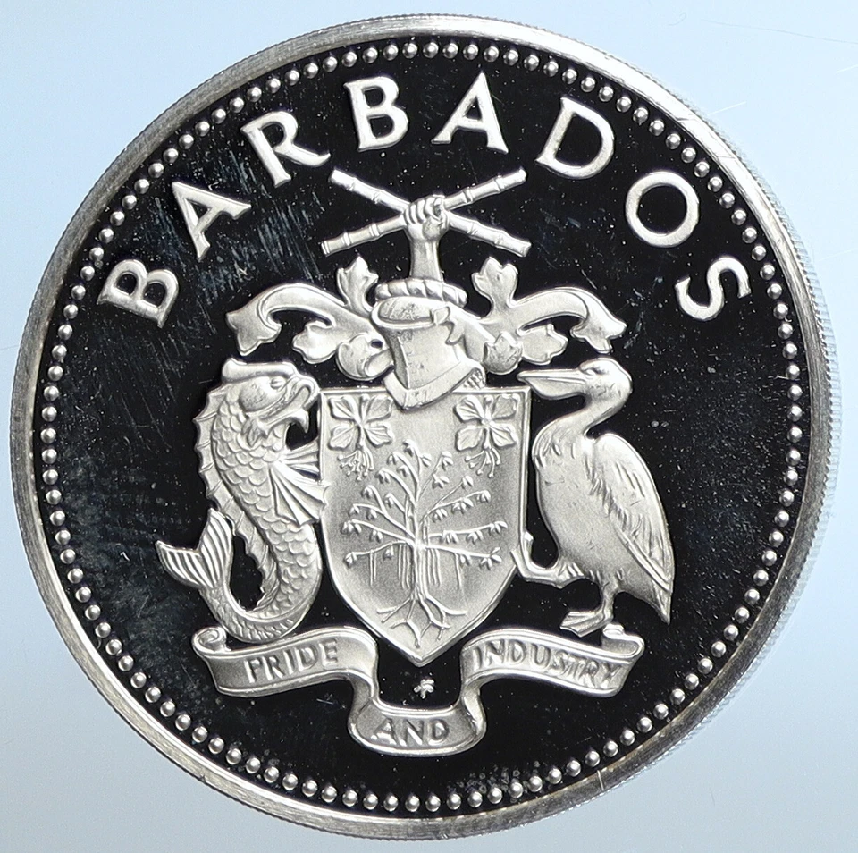 1980 BARBADOS Caribbean Development Bank VINTAGE Proof Silver 25 Coin i110979 - Image 2 of 3