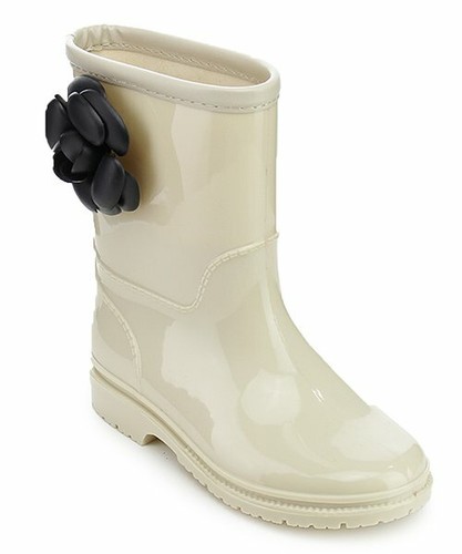 Jelly Beans Girls Samantha Off White Black Flower Rain Boots Little Kid 12  | eBay