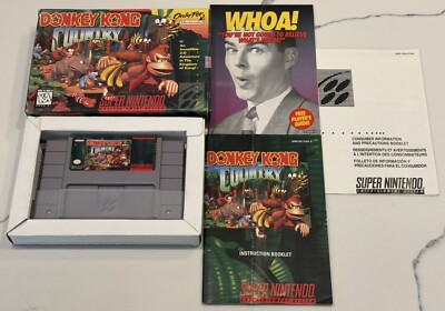 Donkey Kong Country 1 (SNES, 1994) VGC Box Authentic Complete CIB Manual TESTED