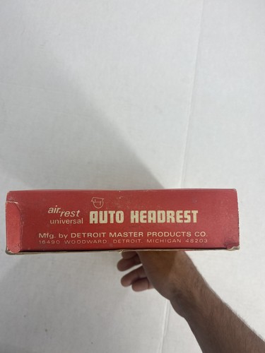 Reposacabezas automático inflable con reposacabezas automático de colección Detroit Master Products raro década de 1960 - Imagen 7 de 9