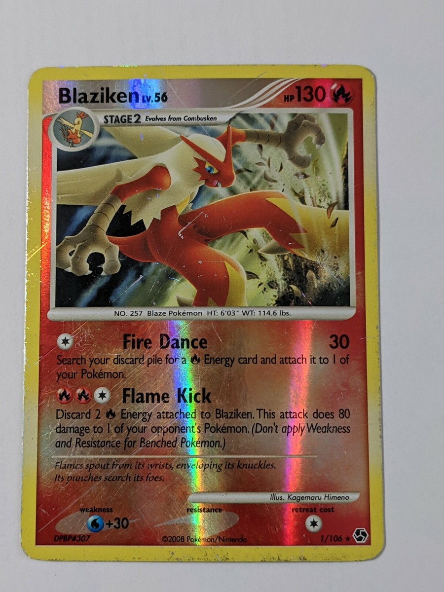 Pokémon: Blaziken lv.56 1/106 Reverse Holo Rare. Great Encounters