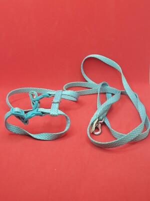 Outdoor Training Kätzchen Geschirr & Leine Set verstellbar babyblau Tupfenmuster