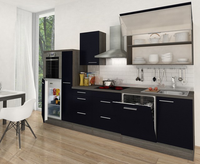 Respekta Premium incasso cucina angolo cottura 310 cm rovere Grigio ... Respekta Premium incasso cucina angolo cottura 310 cm rovere Grigio ...